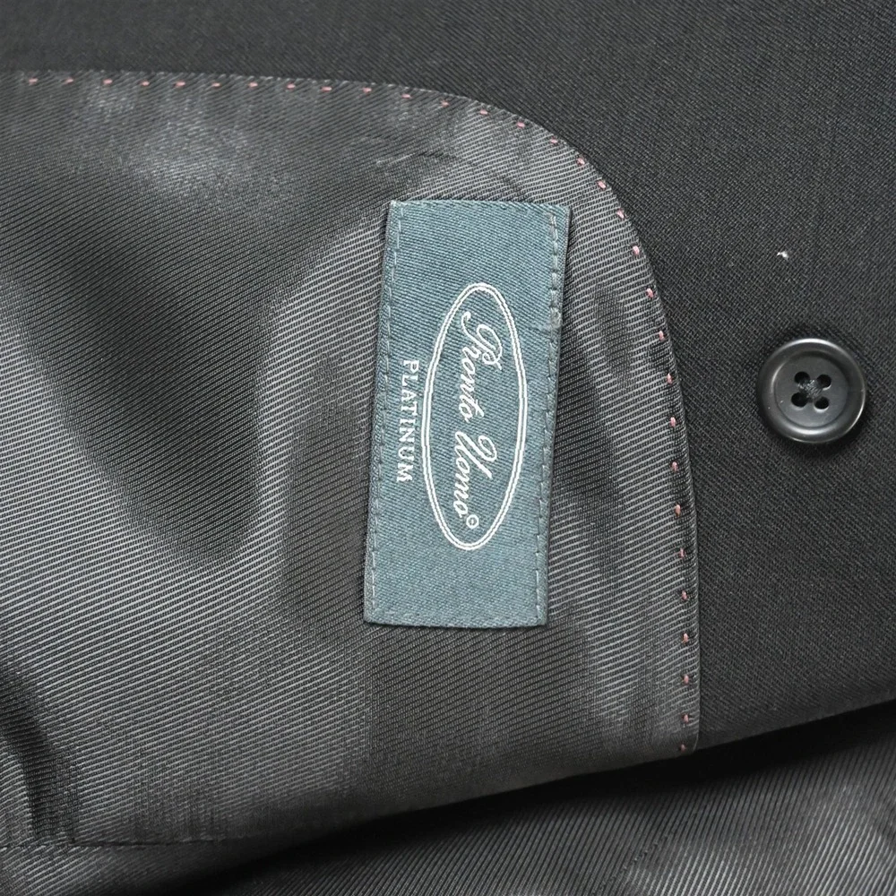 Pronto Uomo‎ 42S Black 100% Wool Mens Blazer Suit Jacket Sport Coat